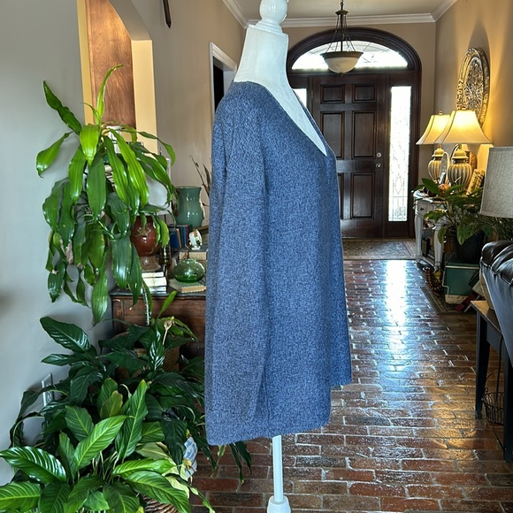 Old Navy Marled V-Neck Tunic Sweater in Marquee Moon szL - Picture 9 of 11